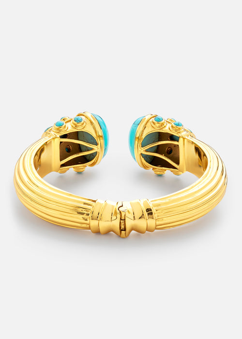 Silver and Gold Plated Turquoise Shedia Bangle